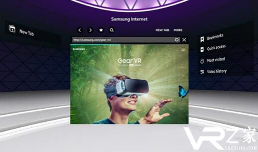 三星Gear VR内置浏览器