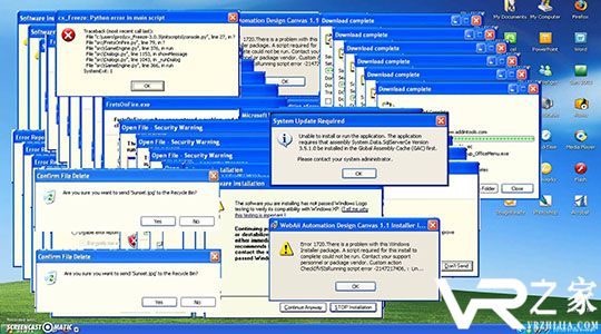 最魔性ARKit作品：装满WindowsXP错误提示的噩梦