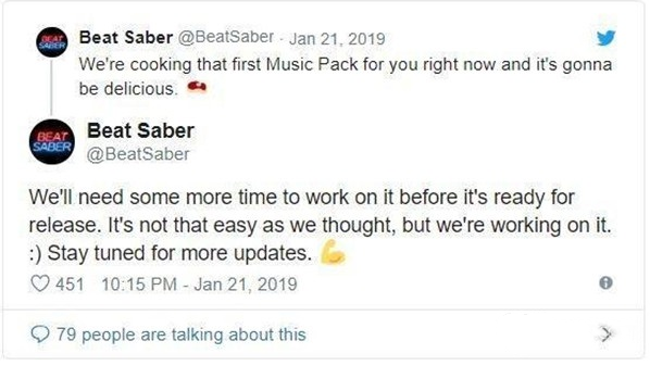 《Beat Saber》官方宣布首个DLC将延期发售2.png