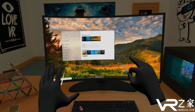 《Virtual Desktop》支持Quest手势识别，可用来玩PC VR游戏