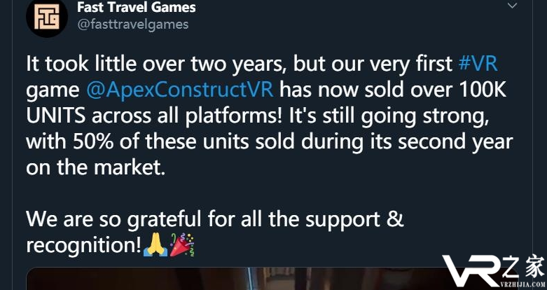 VR游戏《Apex Construct》已售10万份，Quest立功